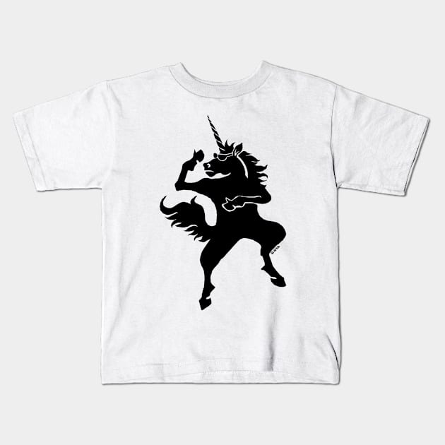 Cool Dancing Unicorn Kids T-Shirt by NewSignCreation